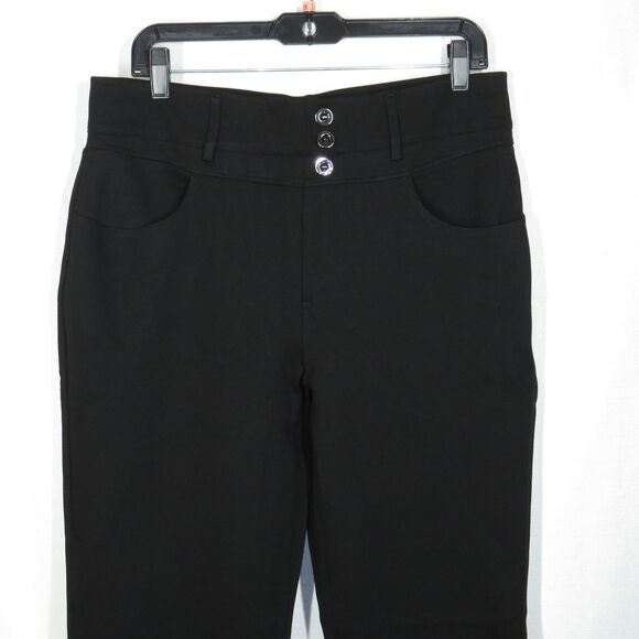 Halara Flex Black High Waist Faux Button 4 Pocket Skinny Pull On Pants Size XL - Picture 4 of 10